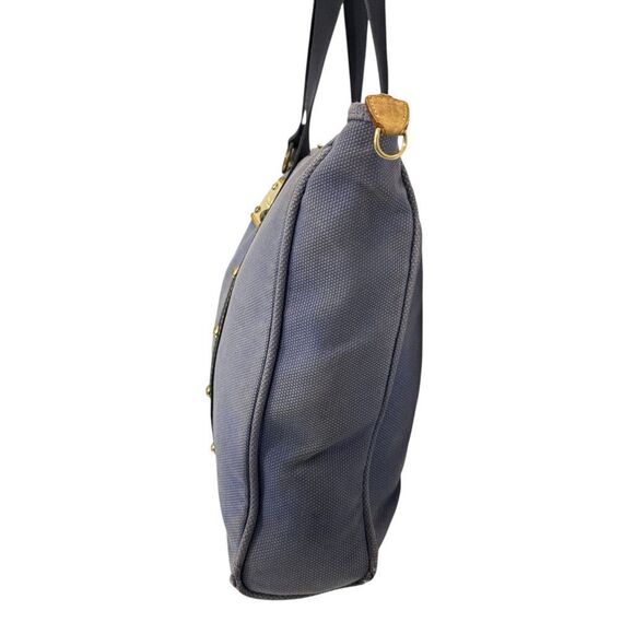 Louis Vuitton Large Tote Shoulder Bag Women's Blue Canvas w Leather detail Authe - Picture 8 of 15